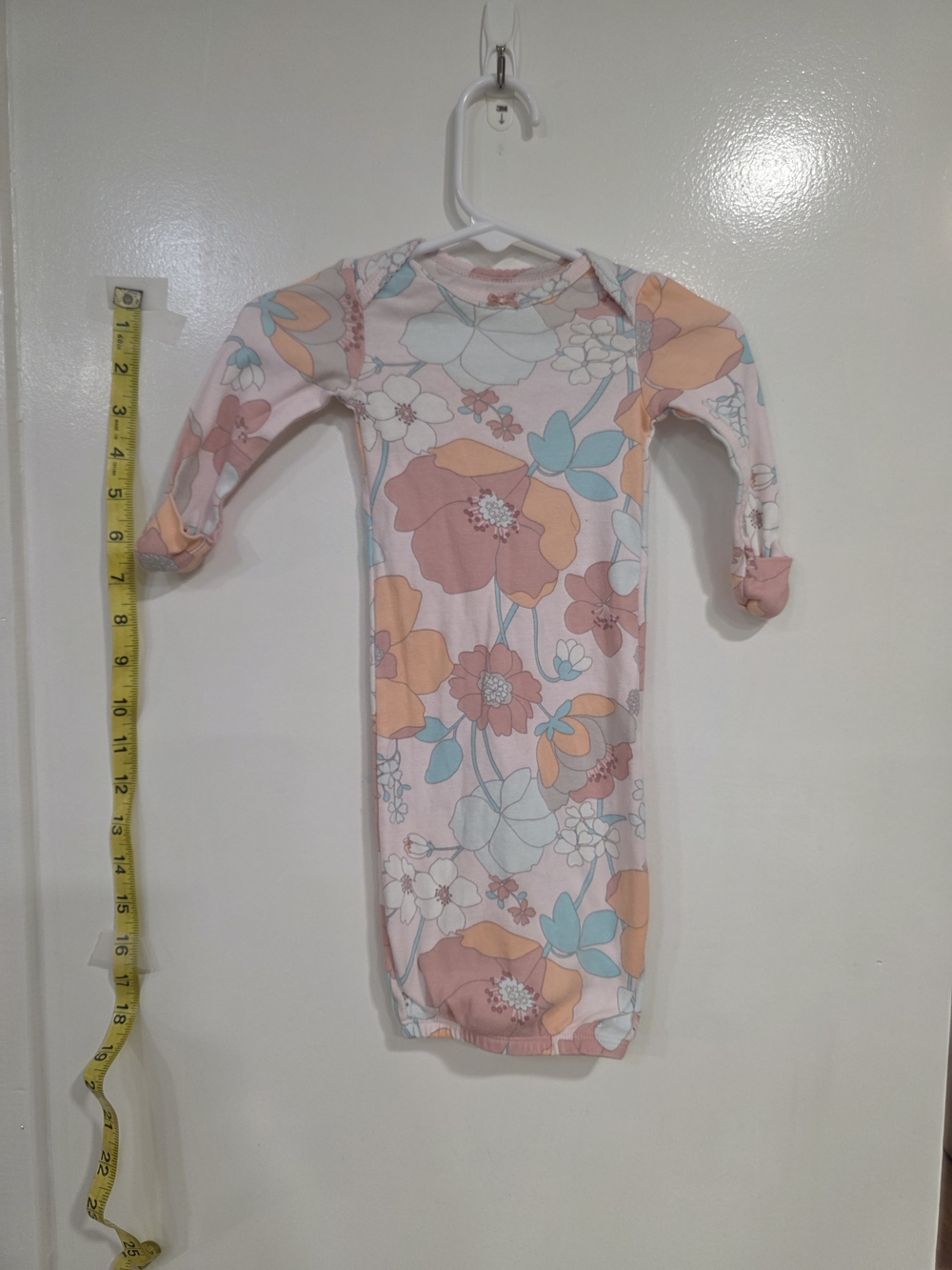 Pink Floral Newborn Pajama Gown - Soft Sleepwear